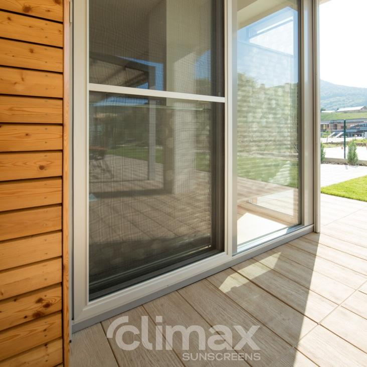 Sliding door insect net in rails